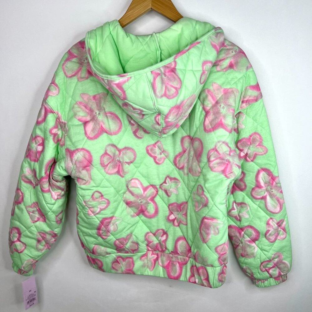 NWT Wild Fable Floral  Quilted Hooded Puffer Jacket XS - Picture 3 of 10